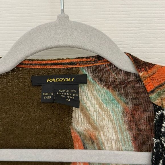 Radzoli Art to Wear Textured Cardigan Sz Medium Open Front Asymmetric Hem Artsy - Picture 4 of 6
